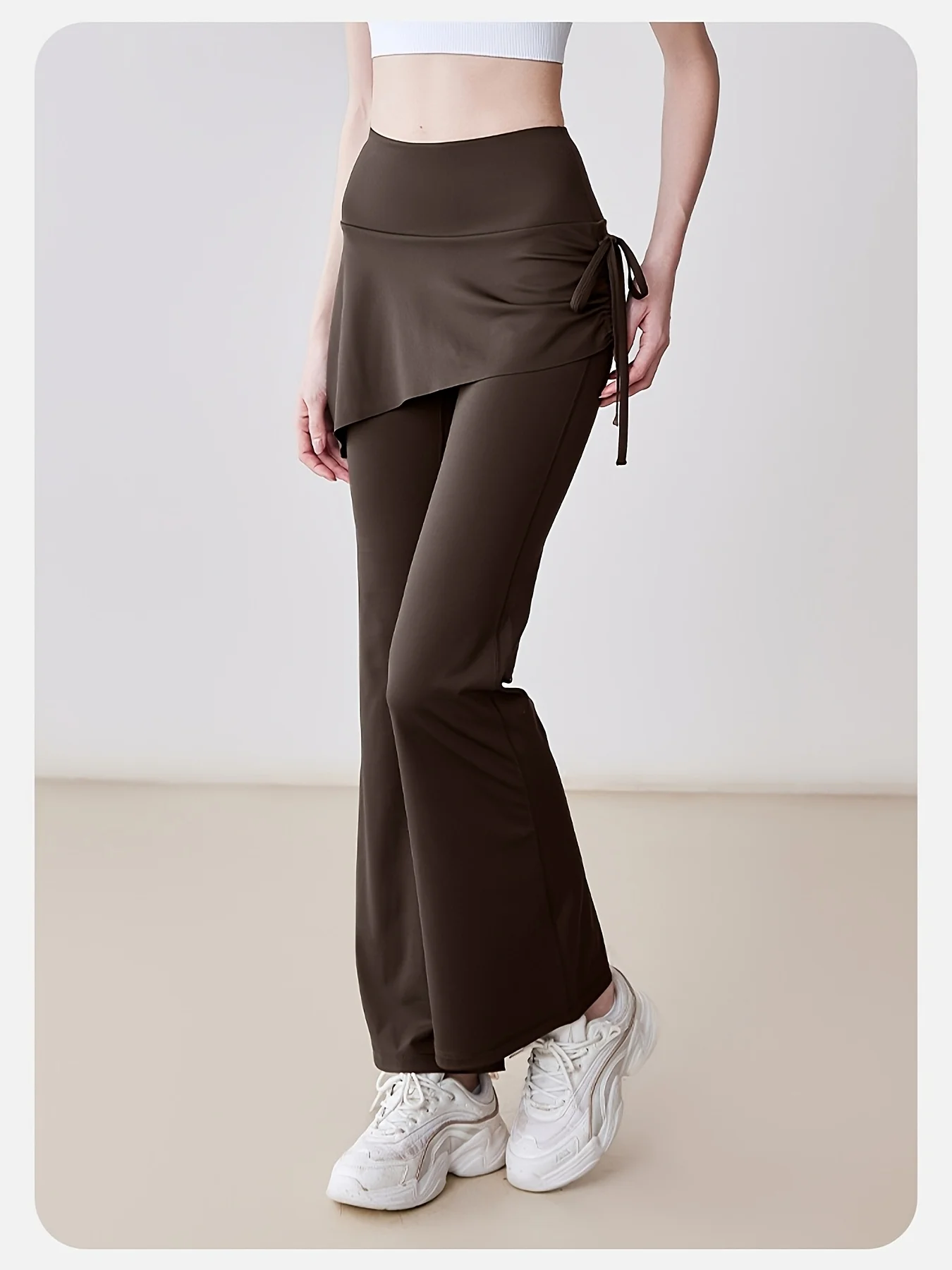 Imitation Two-Part Culottes High Rise Butt Enhancing Tummy Smoothing Women's Workout Pants