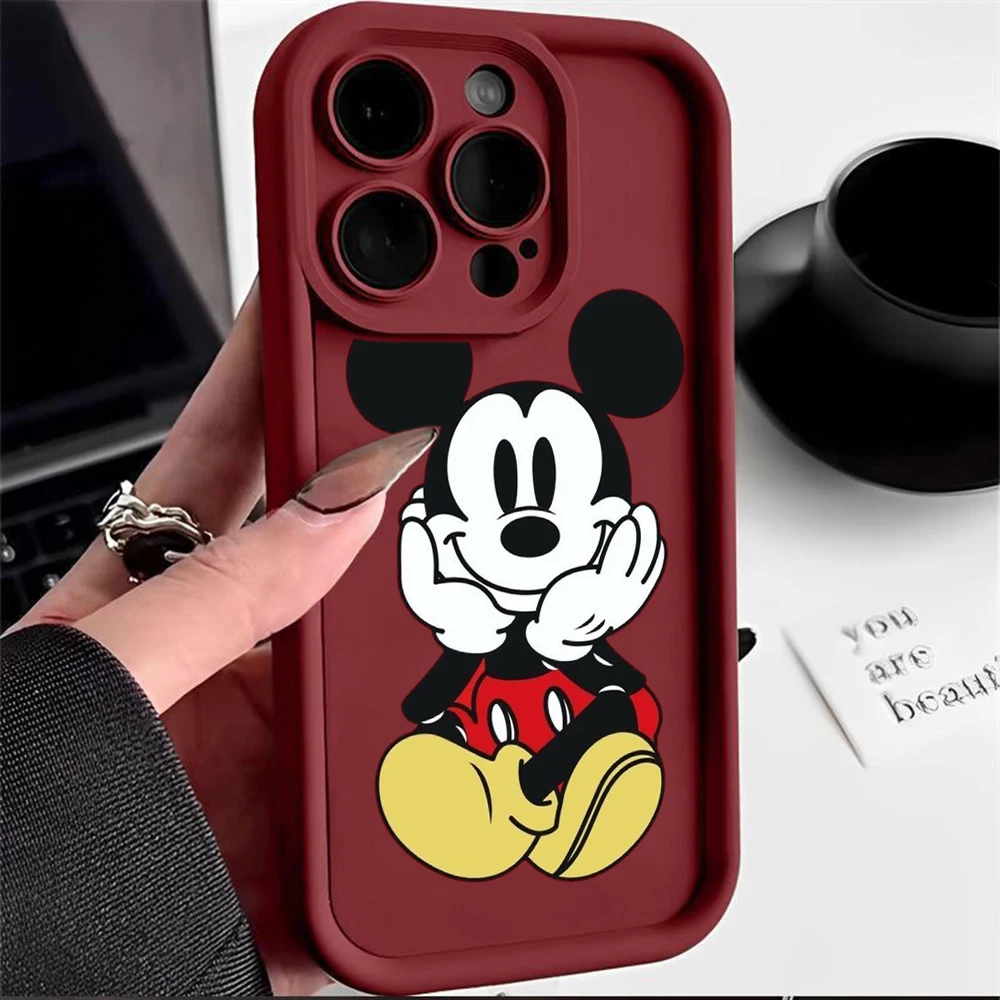 Ss122 Disney Mickey Mouse Cartoon Kunst Angel Oog Zachte Telefoonhoes Voor Xiaomi Redmi Note 13 12 11 10 9 8 Pro 7 10c 12c 13c Hoes