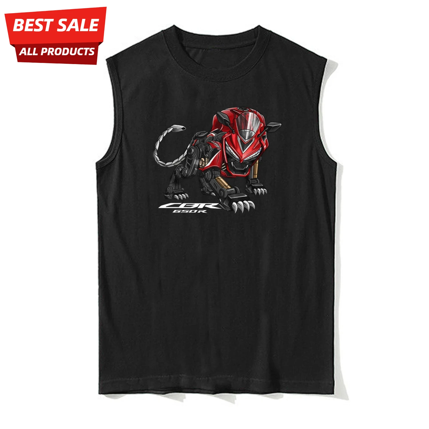 

Классическая японская майка CBR 650R в стиле пантера, 100% хлопок, с круглым вырезом, летние повседневные мужские жилеты, футболка без рукавов