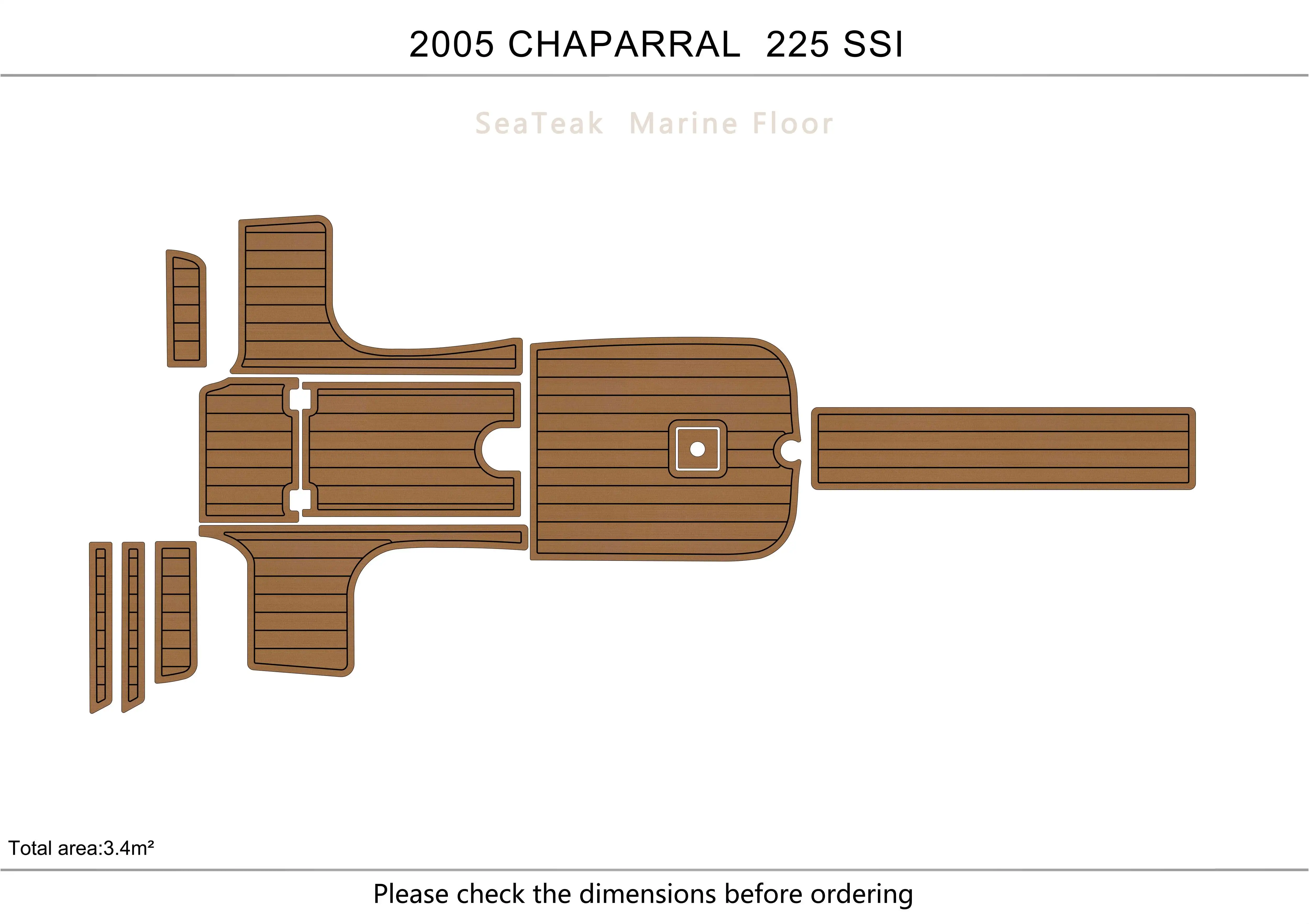 

2005 chaparral 225 SSI Cockpit 1/4" 6mm EVA FAUX Water Ski Yacht Fishing Boat Non-slip mat floor