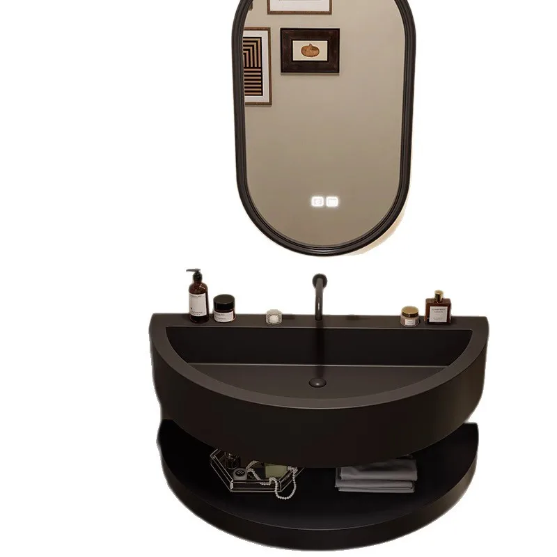 

Minimalist circular arc smart bathroom cabinet integrated basin wall-mounted washbasin bathroom washbasin combination