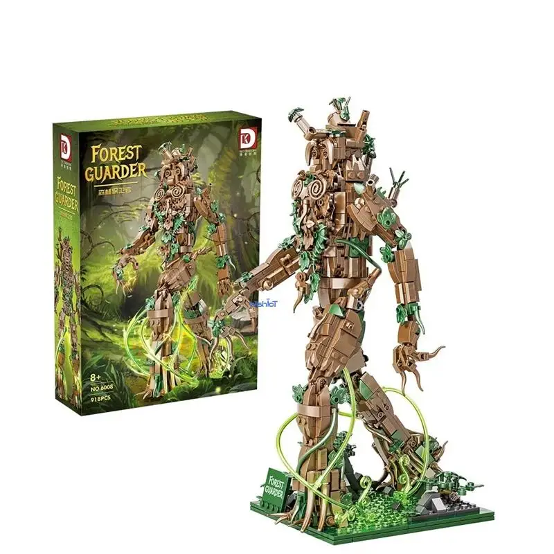 6008 918pcs Forest Defender Model Small Particle Large Military Model Kit Building Block Set Light Up Version DIY Toys Gift