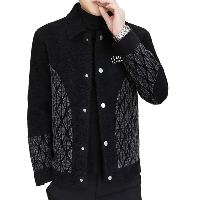 2023 Autumn Winter New Fashion Short Wool Jacket Men\'s Casual Plus Cotton Thickened Warm High-Quality Coat