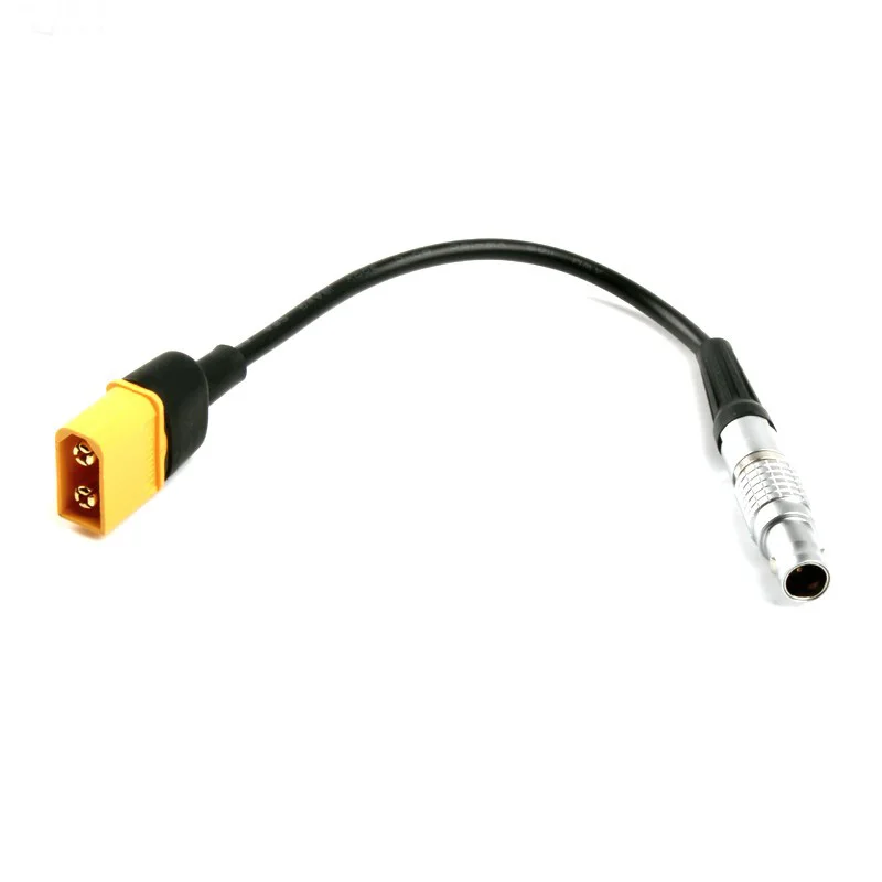 1PCS XT60 Male to LEMO 2-pin Plug Power Supply Cord L=10cm Black for RC Drone Battery BMD Connection Cable Adapter Connector