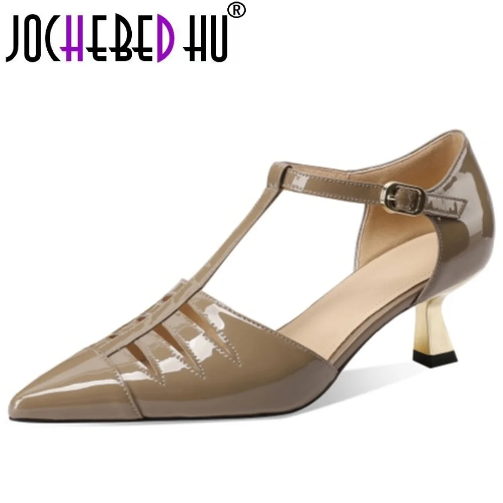 【jochebed-hu】-sandales-d'ete-en-cuir-veritable-pour-femmes-chaussures-de-gladiateur-a-talons-moyens-faites-a-la-main-33-43