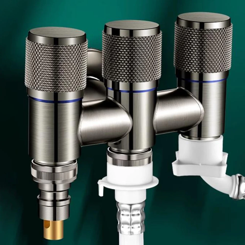 صمام تحويل المياه للمرحاض والتحكم في زاوية الصنبور ثلاثي الاتجاهات جميع المواد النحاسية للاستخدام في الحمام والمطبخ