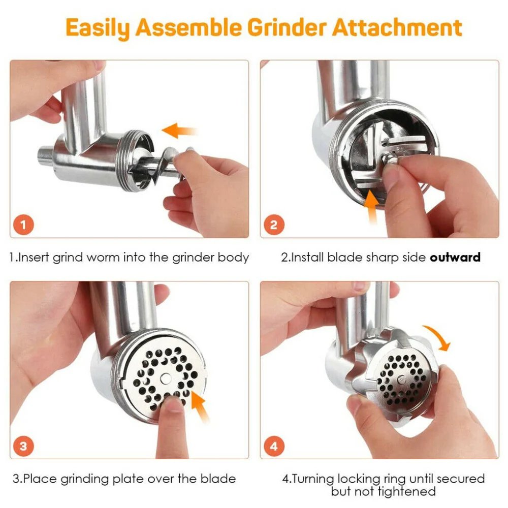 2024 new Stand Mixer Attachment Food Grinder Set Kitchen Grinding Tools for Kenwood Chef / Chef XL, KVC, KVL, kMix,also fit SMEG