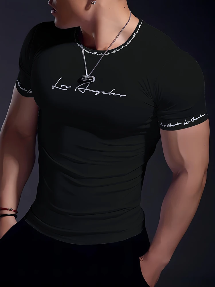 3D Printed Men's Fashionable T-shirt Urban Street Style Men's Short-sleeved Shirt Running And Sports Men's Fitness T-shirt