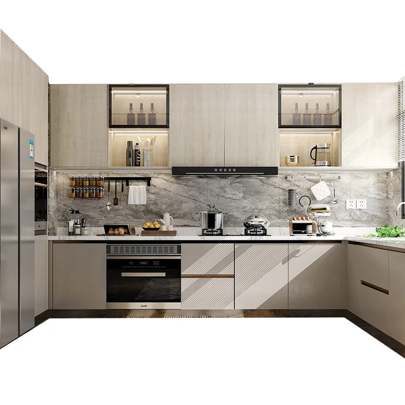 

Light luxury stainless steel cabinets custom high end household