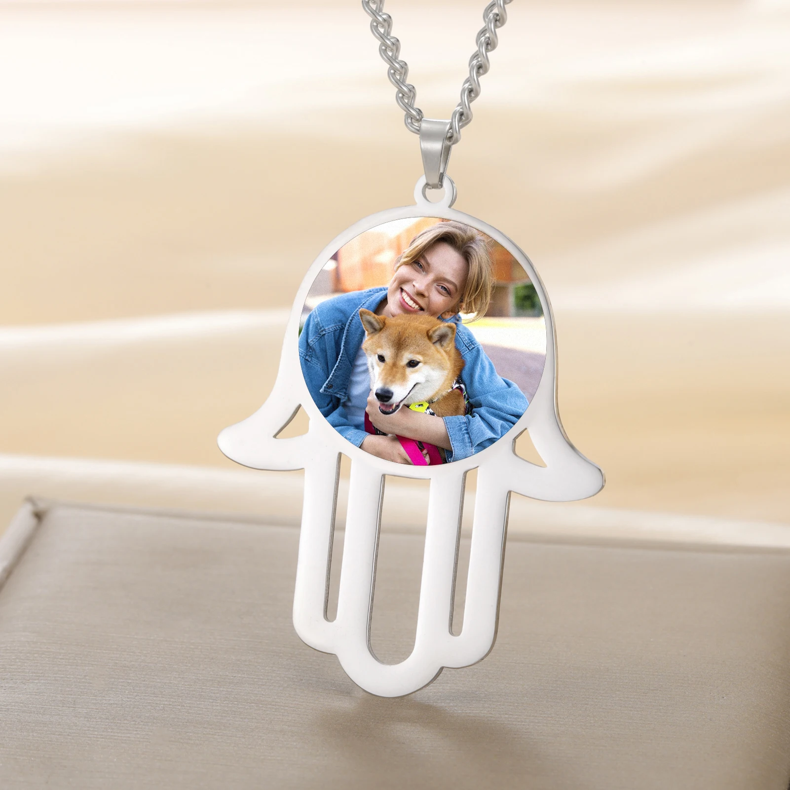 

Personalized Cut Fatima Hand Necklace, Available In Multiple Colors Carrying Precious Friendship Suitable For Friends And Family