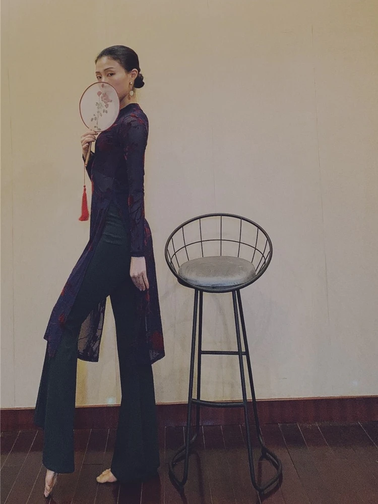 

Модный бархатный флаг с высоким воротником Dr with Me WYZ Cover Jazz Sle Dance Costume Long Sve Зимняя одежда с цветочным узором