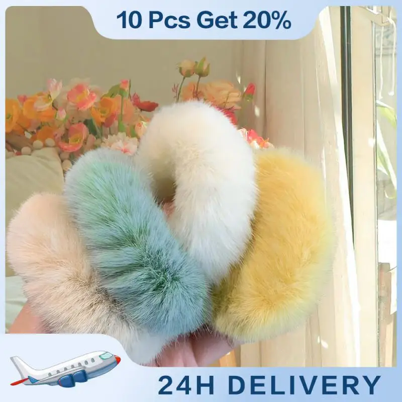 Cartoon Hair Tie Soft And Warm Fluffy Cartoon Hair Rope Fashionable Hair Accessories Soft Hair Tie Safe Fixation Plush Hair Rope