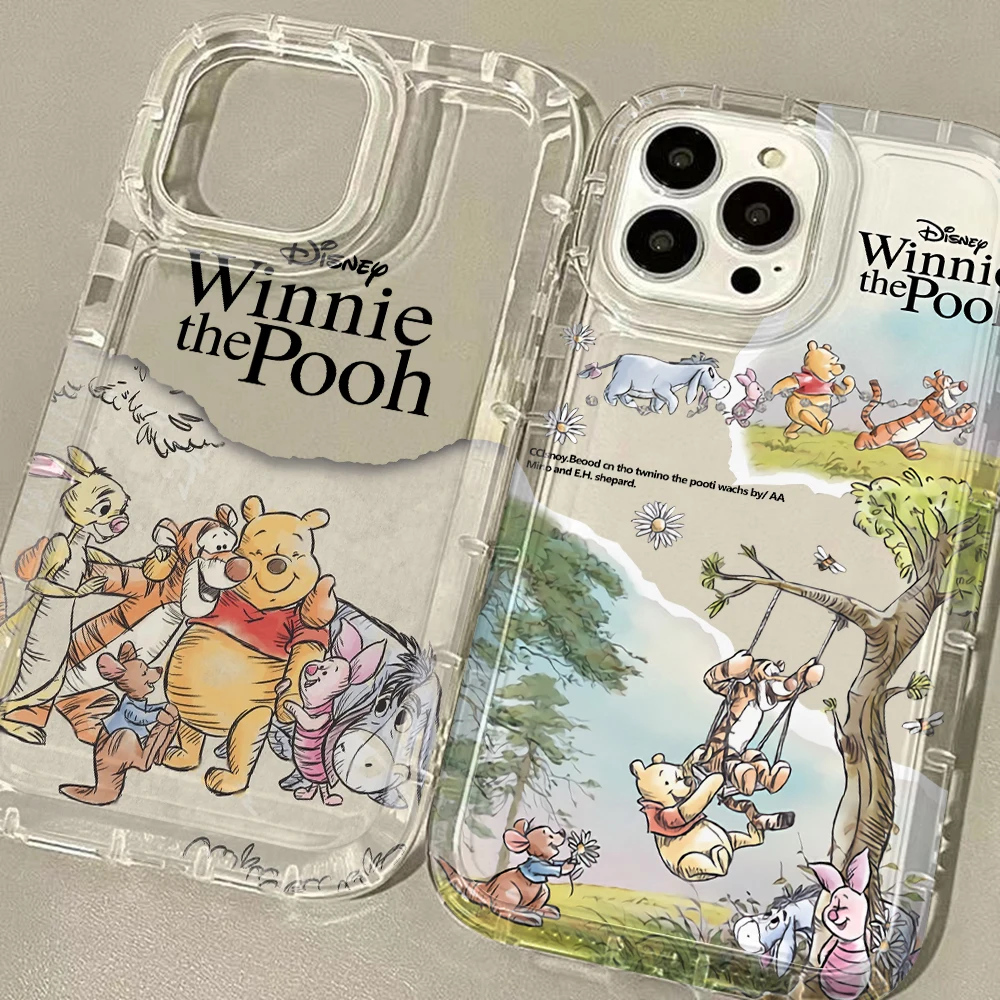 Funda para Teléfono con Diseño de Winnie the Pooh para Apple iPhone 17 Air 16 15 14 Plus 13 12 11 Pro Max, con Protección Anticaídas