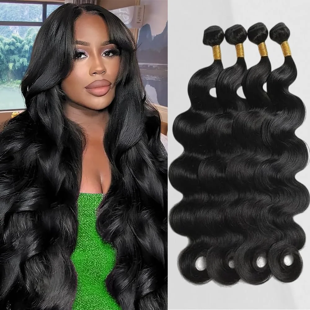 Brazilian Body Wave 30 32 inch Water Wave Raw Virgin Remy Doule Drawn Wholesale Natural Tissage Human Hair Weave Bundles