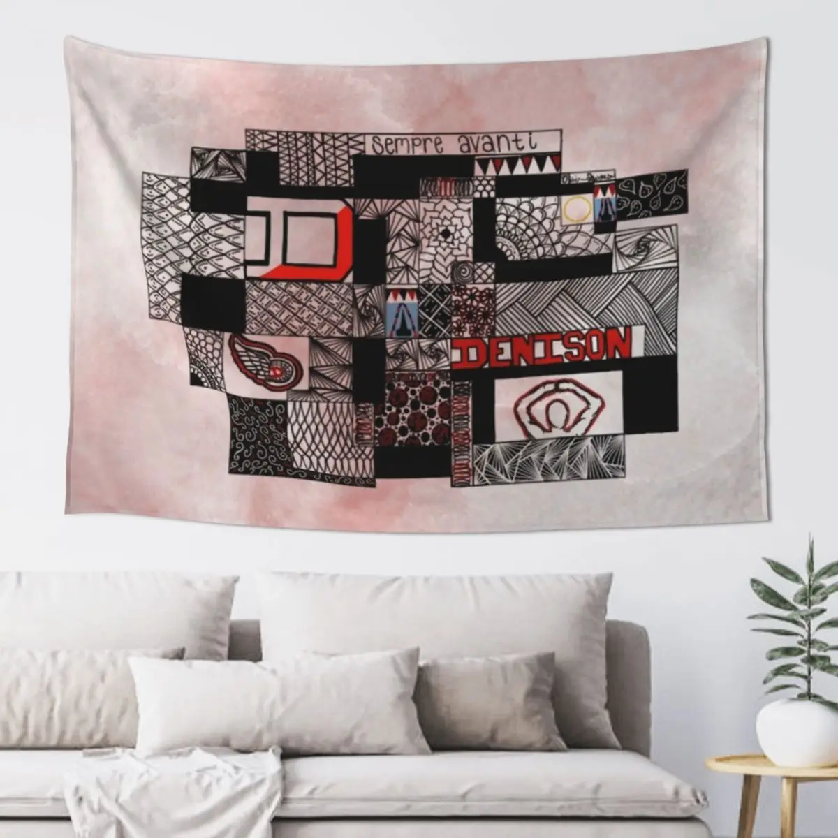 

Denison University Swim & Dive Tapestry Aesthetic Room Decors For Bedroom Kawaii Room Decor Tapestry