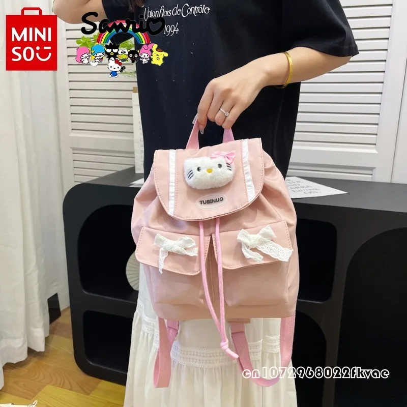 Sanrio-女の子用の大容量巾着バックパック,高品質の女性用ランドセル,かわいい漫画の収納バッグ,ファッショナブル