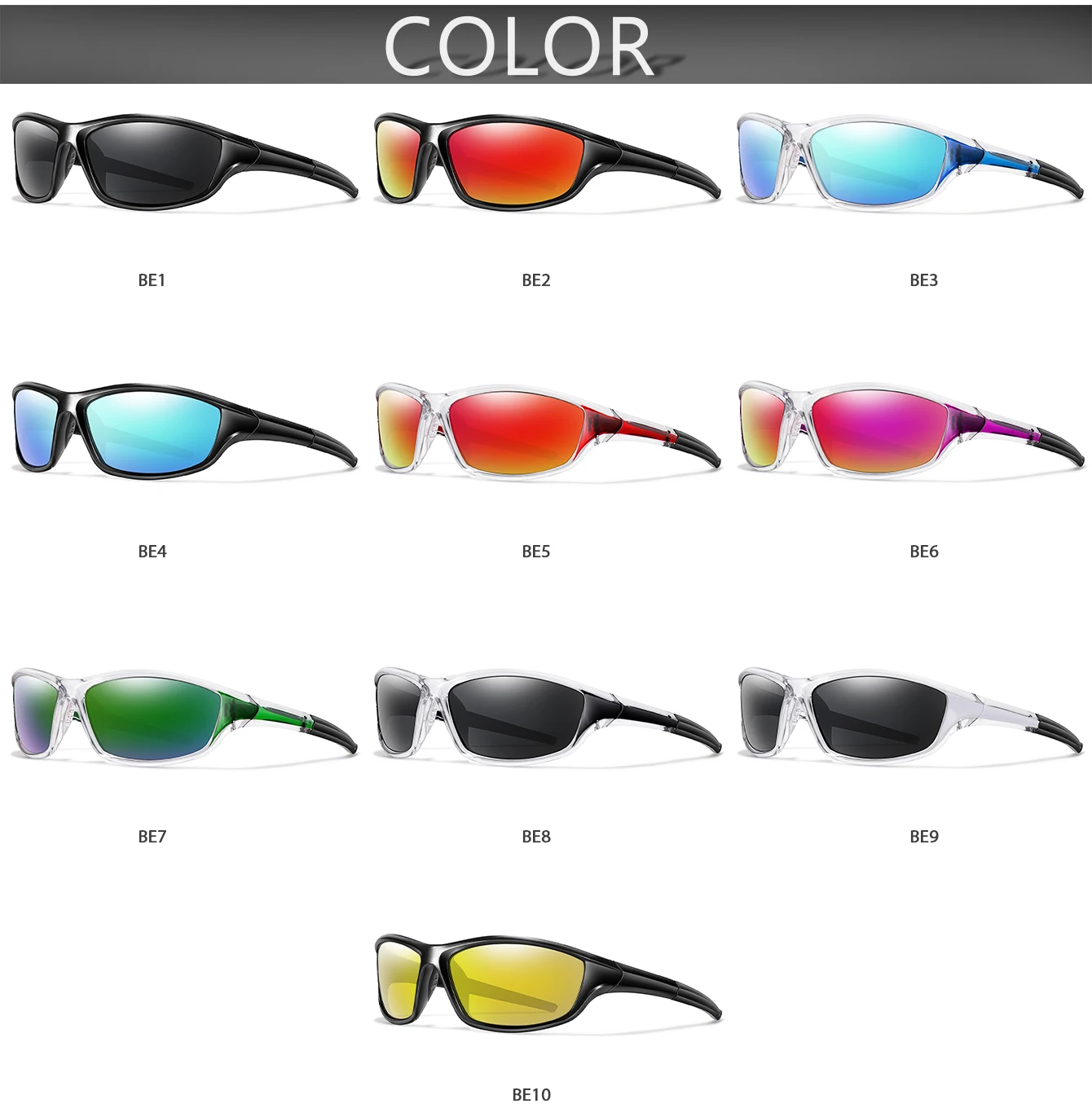 Polarisierte Fahrrad-Sonnenbrille für Herren, modische ovale Vollrahmen-Windschutz-Sportbrille für Damen zum Radfahren, Laufen, Wandern, UV400 – Detail 3