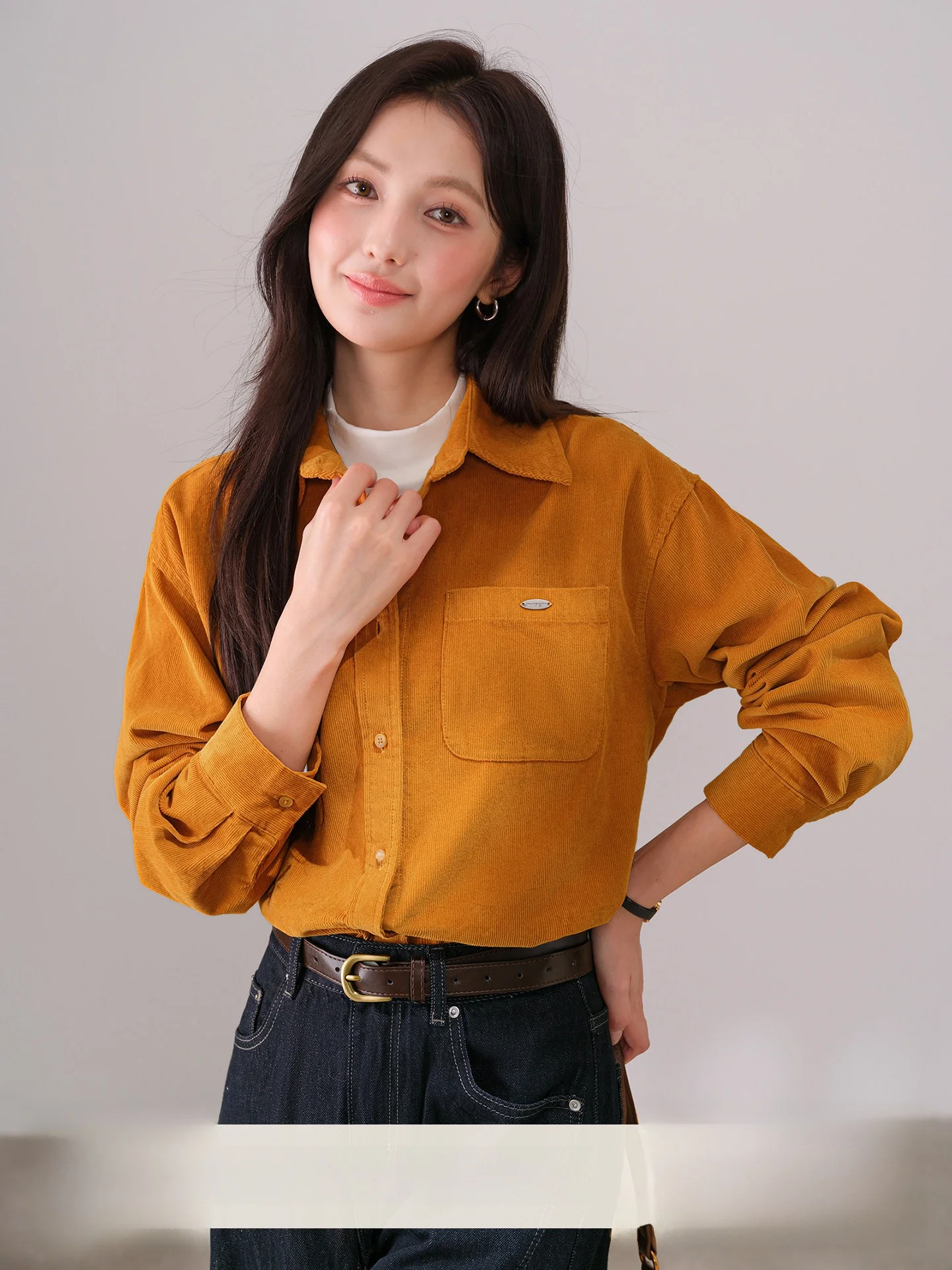 

Женская длинная куртка-пальто из фланели Thiened с отложным воротником для зимнего многослойного образа, хлопковая, в стиле ретро, художественная, элегантная