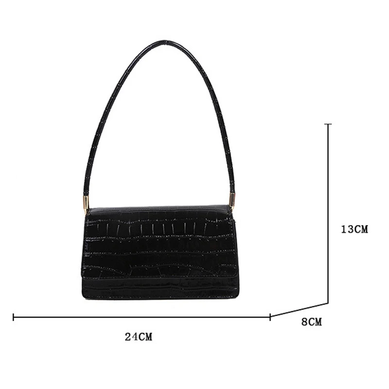 Popular Crocodile Pattern Handbags New Fashion PU Leather Shoulder Bags for Women 2023 Leather Textured Buckle Underarm Bags