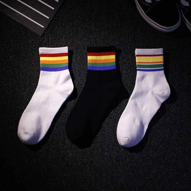 Sock Short Cotton 2024 Vintage Socks Fashion Sports White Black Men Casual Streetwear Short Soks For Man Girl Cool Tube Socks