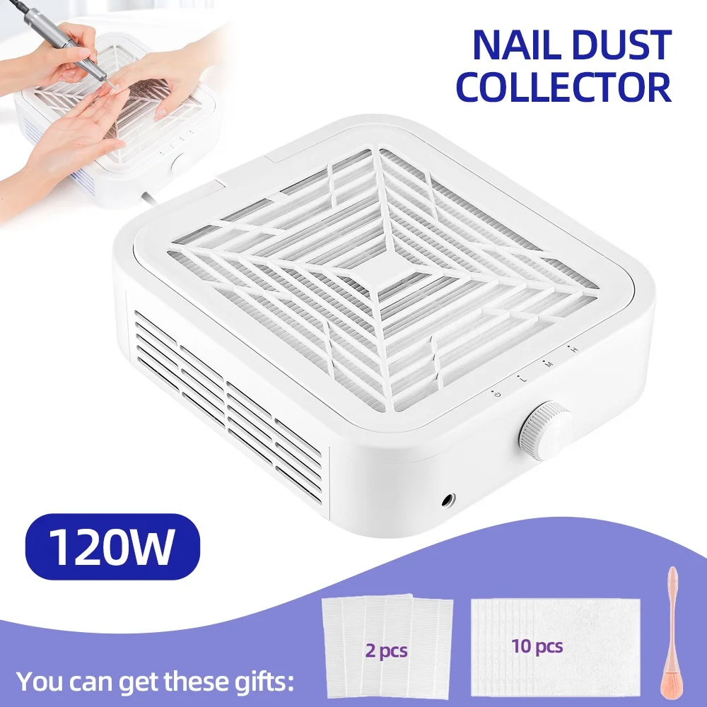 

Super Suction 120W Nail Dust Collector Turbine Brushless Nail Dust Extractor Low-noise Manicure Fan Vacuum Cleaner with Filters