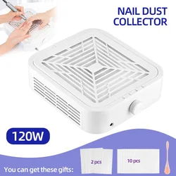 Super Suction 120W Nail Dust Collector Turbine Brushless Nail Dust Extractor Low-noise Manicure Fan Vacuum Cleaner with Filters