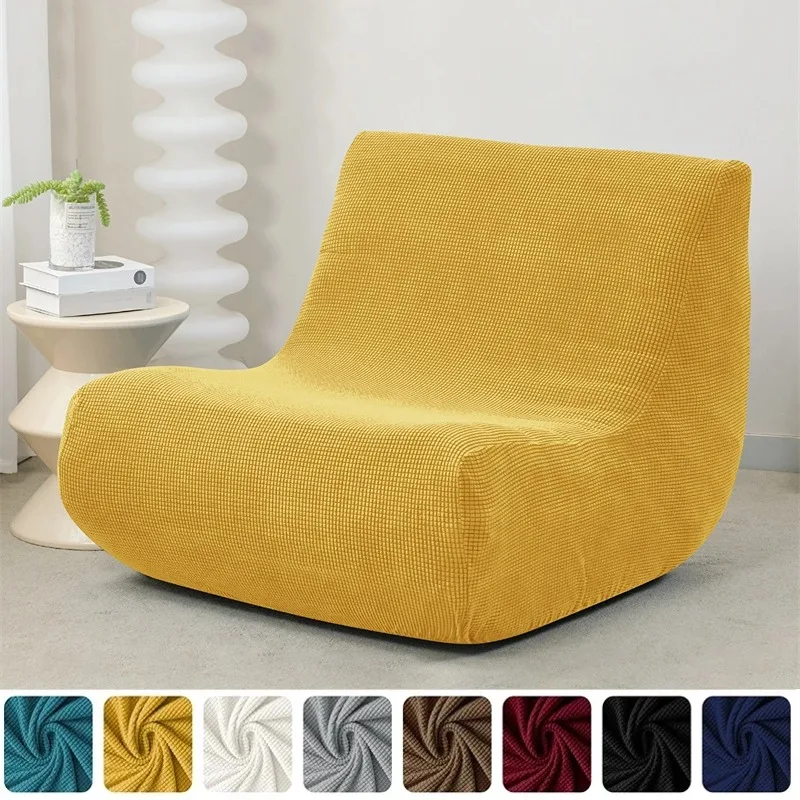 1PC Polar Fleece Armless Floor Sofa Covers Solid Color Single Sofa Slipcover for Fireside Chair Adult Bean Bag Chairs Covers