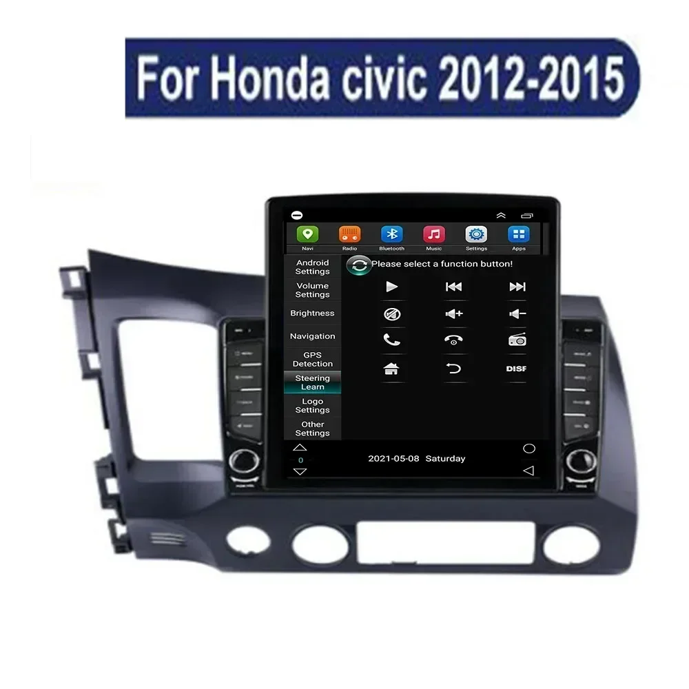 9,7 "Android 13 для HONDA CIVIC 2008-2011 Тип Tesla Автомобильный радиоприемник Мультимедийный видеоплеер Навигация GPS RDS 2 din Камера