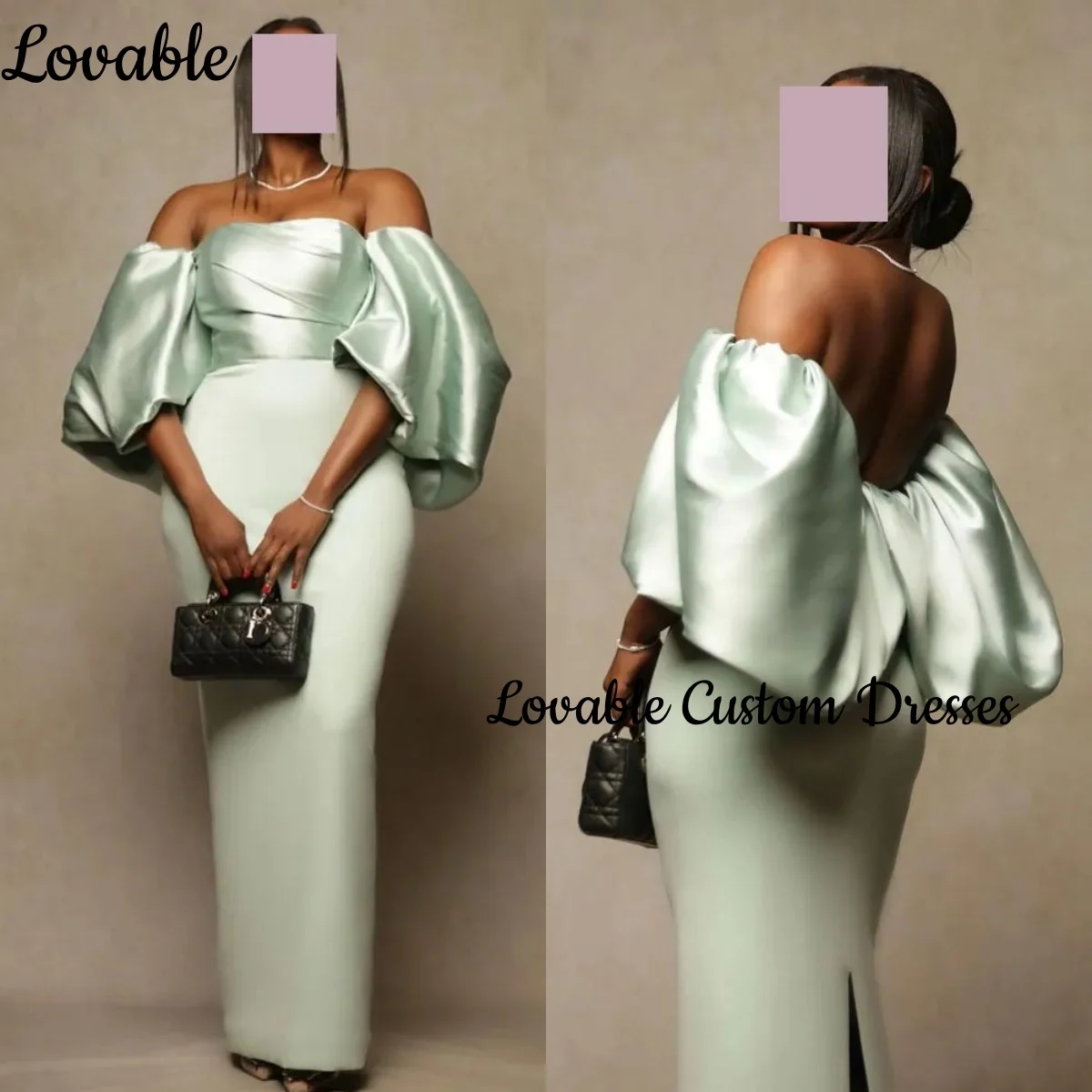 

Dubai Luxury Evening Dress Mermaid Off-The-Shoulder Neckline Formal Occasion Dresses Floor-Length Zipper Up Vestidos De Fiesta