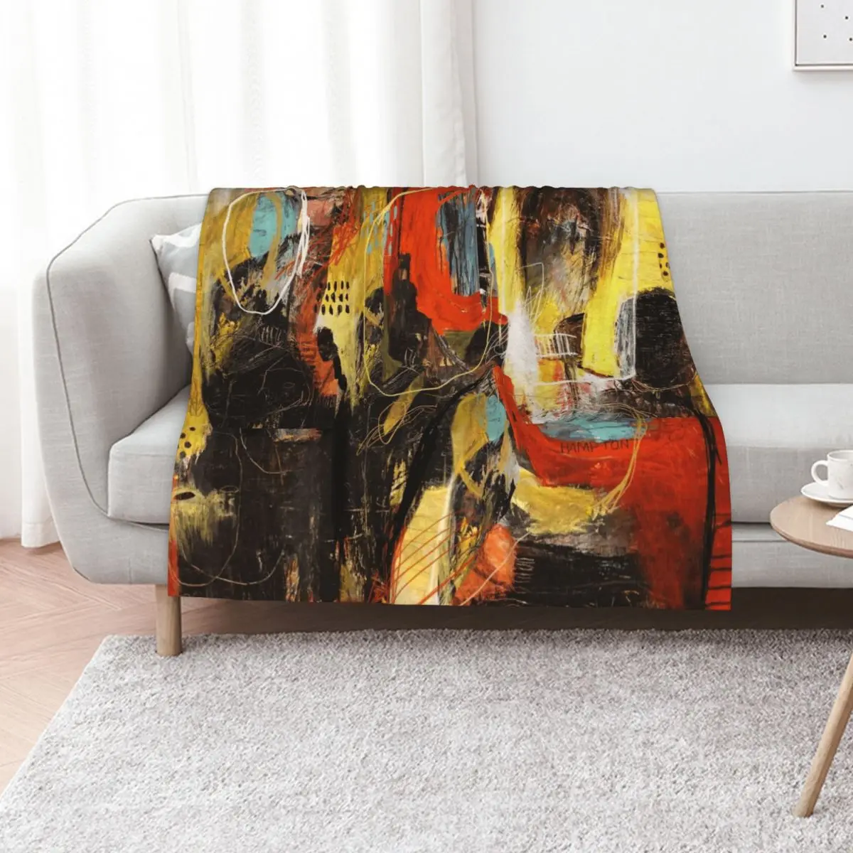 The Family Fire - Abstract Painting Throw Blanket wednesday Luxury Designer halloween Stuffeds Soft Giant Sofa Blankets