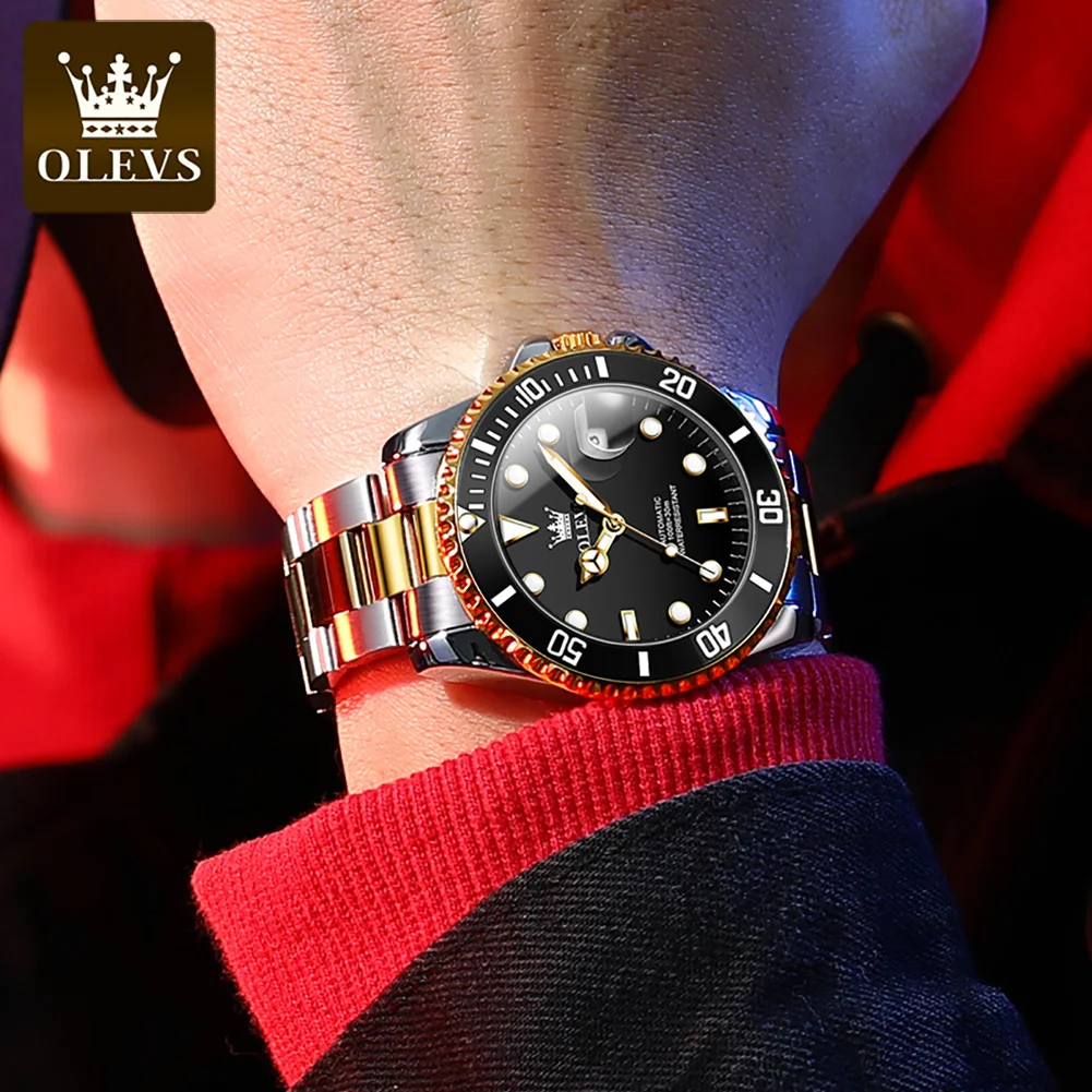 Men's Luxury Automatic Mechanical Wristwatch, Waterproof
