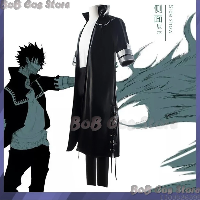 My Acdeia Dabi Cosplay Costume Black Hero Flame Pattern Jacket Burned Skin Effect Detachable Cape Glove Belt Navidad Carnaval view 3