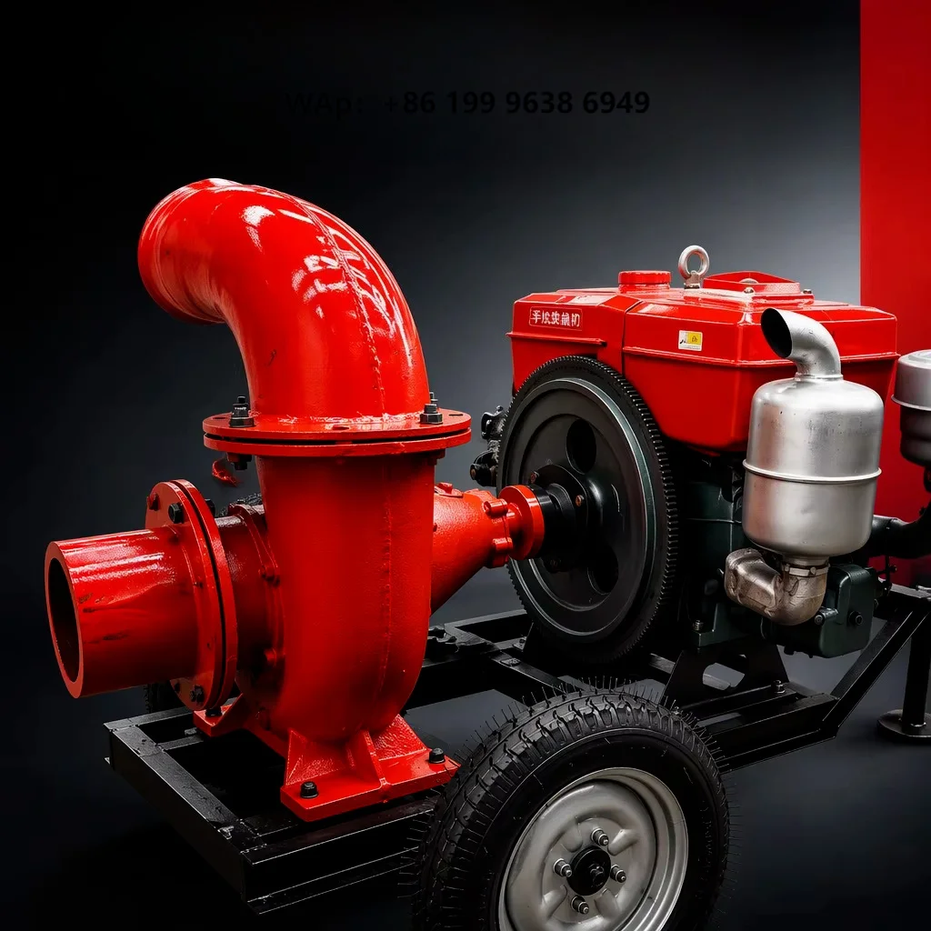 Centrifugal Turbine Mixed Flow 25hp 8 Inch Agricultural Orchard Portable Mobile Farm Irrigation  Engine Water Pump