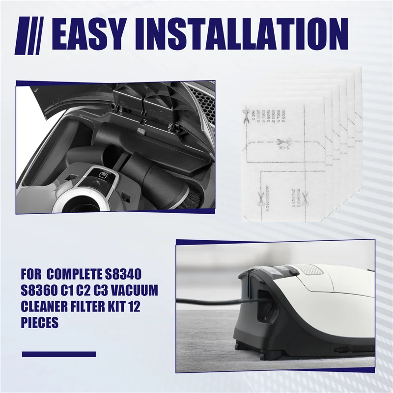 YCOC-Filter Penyedot Debu untuk Lengkap S8340 S8360, C1 C2 C3, Set Filter Suku Cadang Pengganti Filter Knalpot
