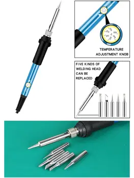 조절 가능한 온도 전기 납땜 다리미, 전기 납땜 다리미 세트, 용접 납땜 수리 도구, 220V, 110V, 60W