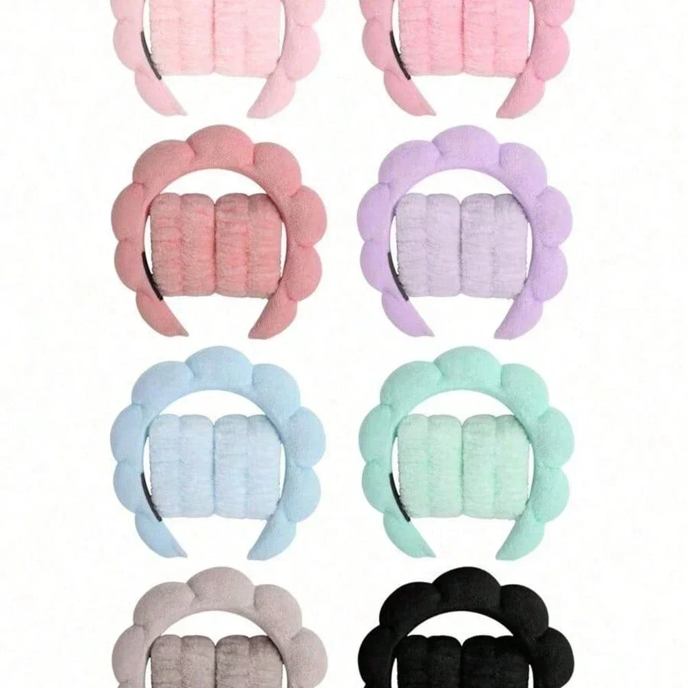 

3pcs Braided Headband And 2pcs Wristbands For Makeup Skincare Travel Women Hair Accessories