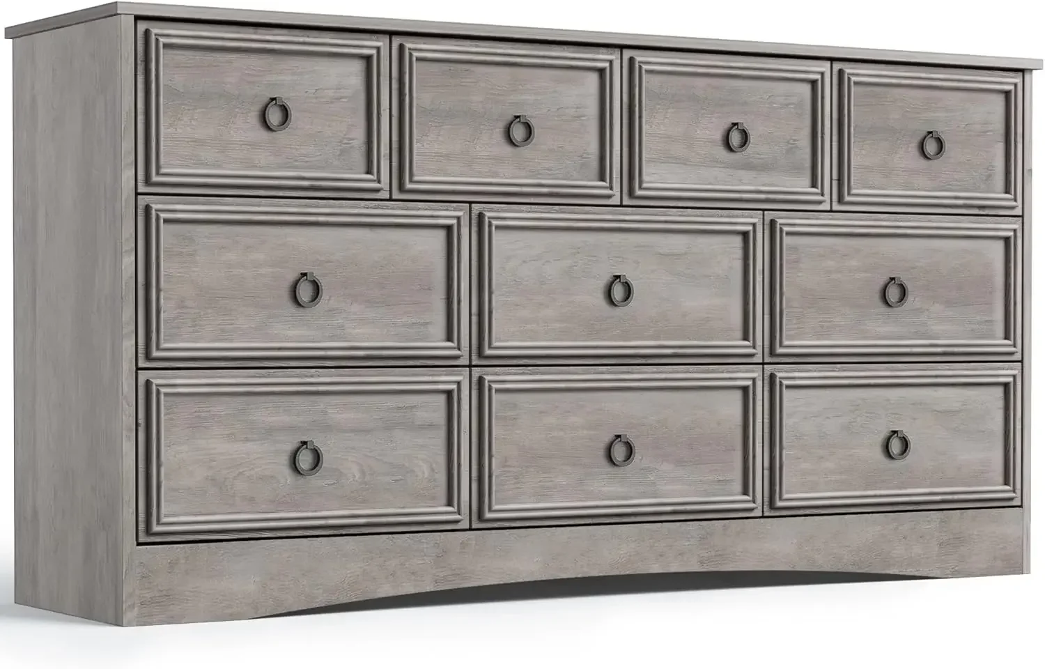 Modern 10 Drawer Dresser, Dressers for Bedroom, Chest of Drawers Closet Organizers and Storage Clothes - Easy Pulls Handle, Gray