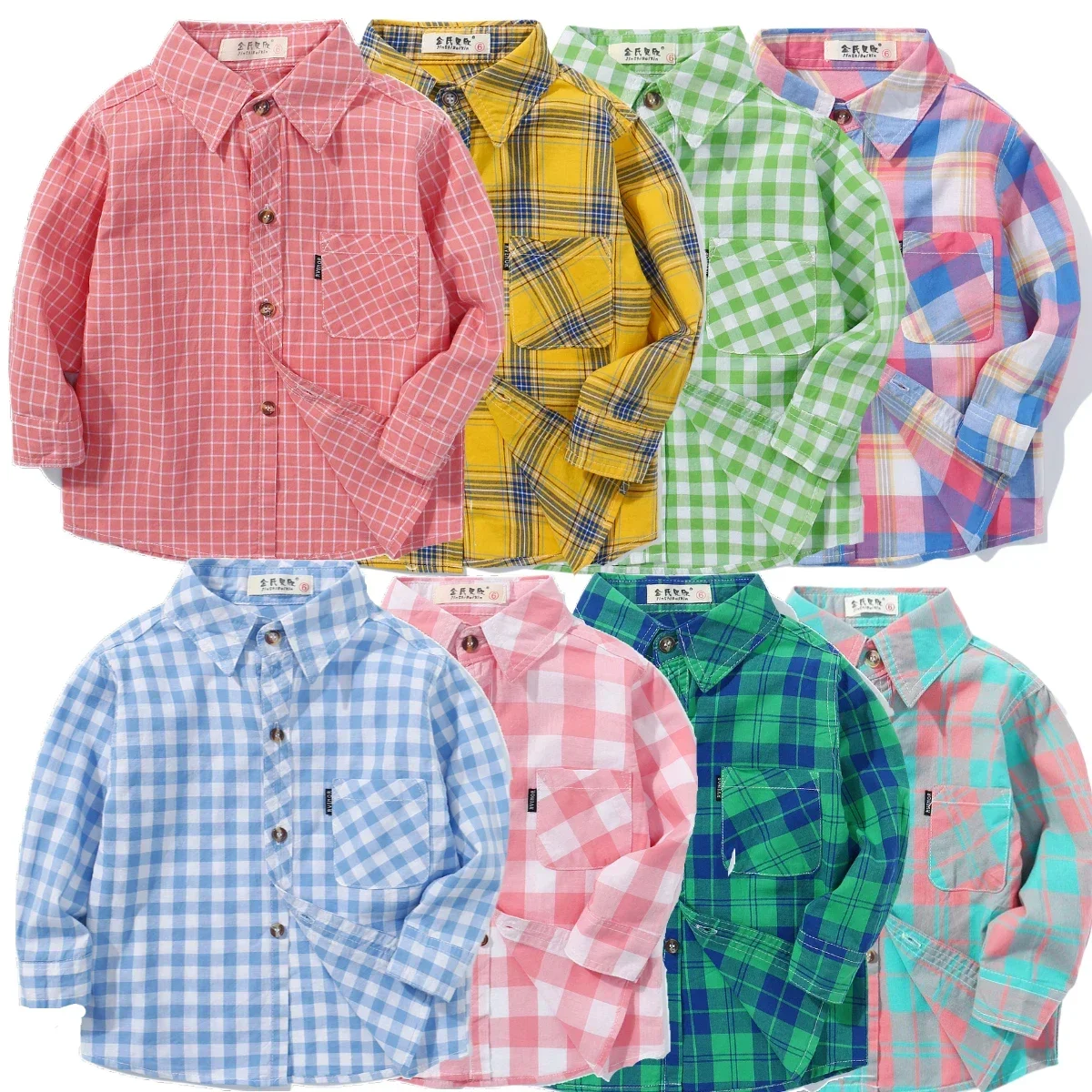 

Autumn Stylish Versatile School Children Blouse Teens Boys Cotton Checkered Shirt Kids Casual Plaid Shirt Thin Outerwear 2025
