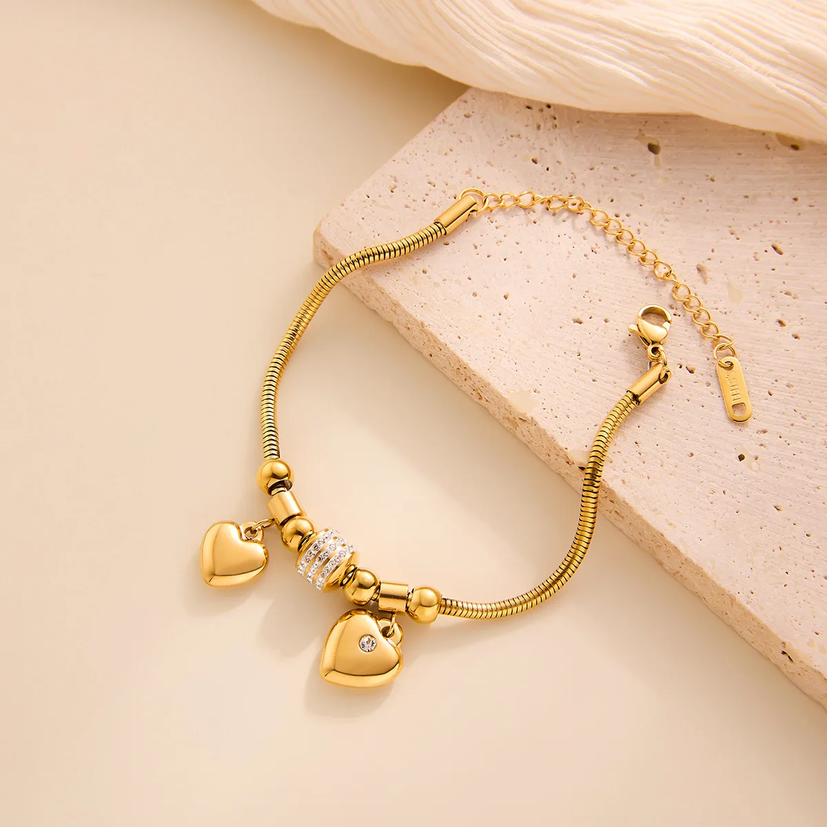 heart bracelet gold For Women 18k Gold Plated Various Pendants With Shining Zircon Women's Hand Bracelet