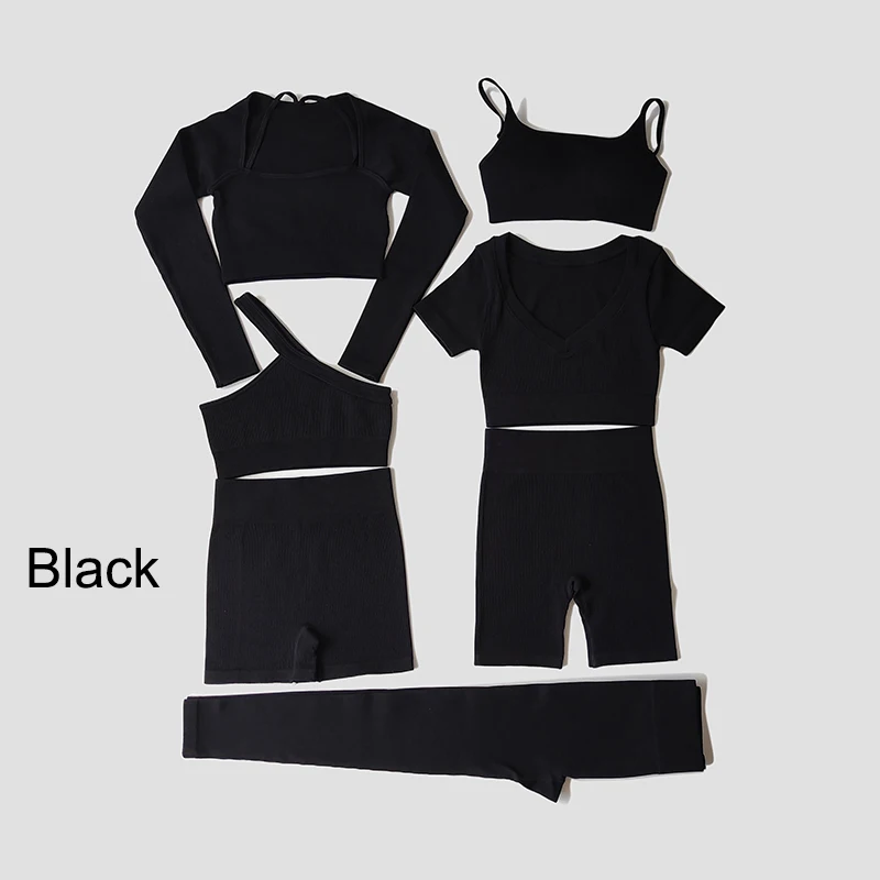 WAREBALL 2/3/7Piece Seamless Yoga Set Women Sports Suits Workout Bra Cropped Sports High Waist Gym Legging Fitness Wear