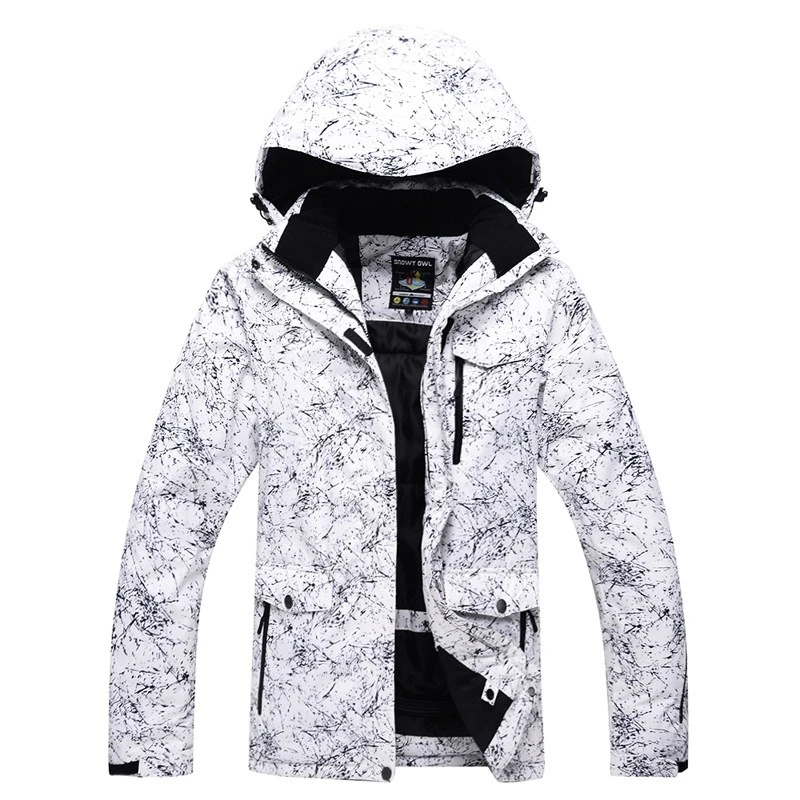2026 Couple Print Ski Jacket Unisex Warm Waterproof Windproof Hooded Snow Coat Snowboard Double Ski Winter Outdoor Outerwear