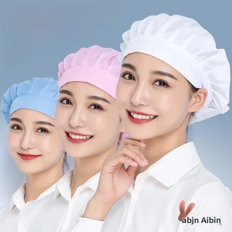 

Шапка для кухни из чистого хлопка, женская, для домашнего использования, масло- и жиростойкая, для ресторана, для ухода за волосами, гигиеническая, для медсестер, для работы повара, с коротким козырьком, повседневная