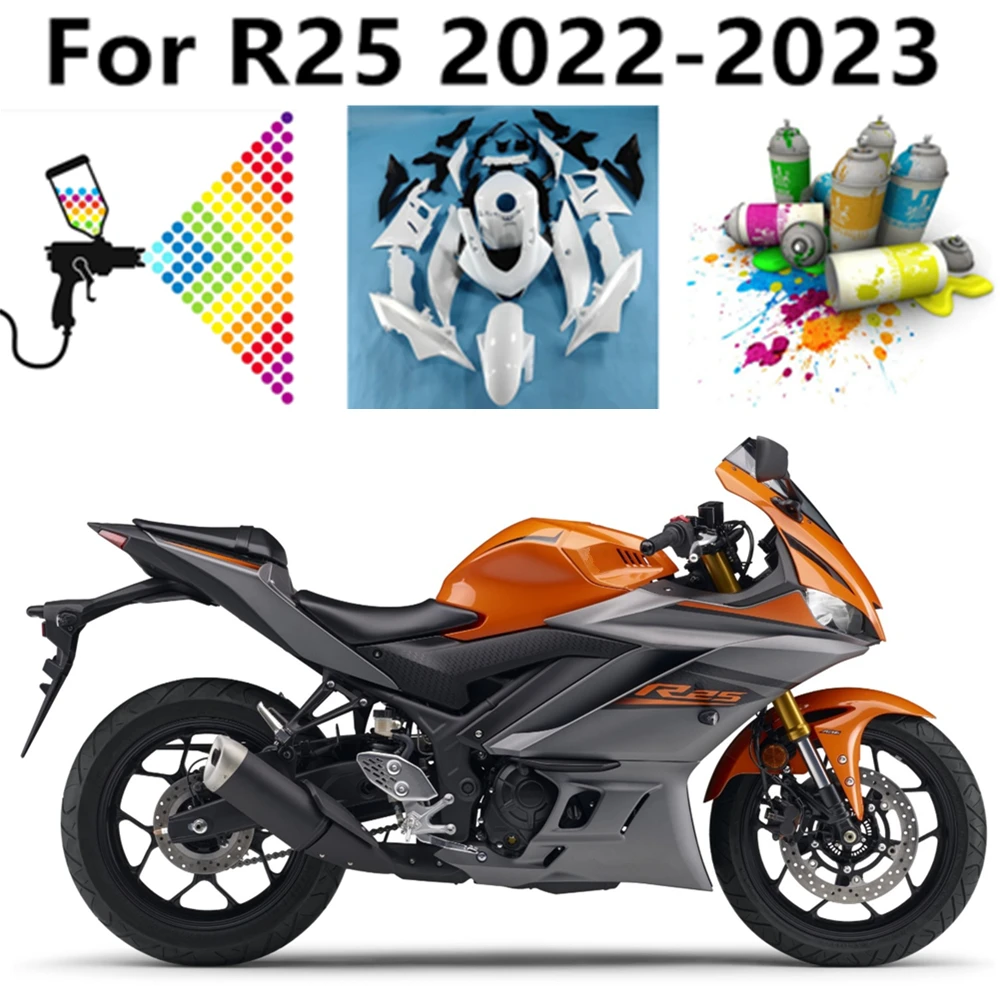 

Bodywork Cowling Full Fairing Kit For Yamaha R25 2019-2020-2021-2022-2023 Orange glossy black matte