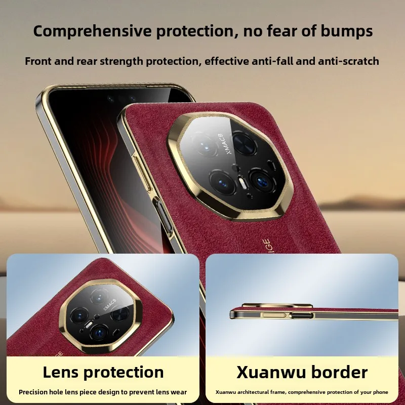 For Huawei Mate70 RS Case the new all-inclusive Alcantara suede exceptional master Leather case for Huawei mate 70 Pro case