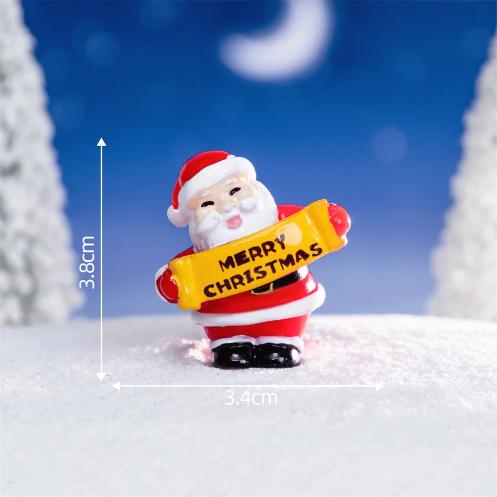 Micro-Landscape Creative Christmas Ornaments Santa Claus Elk Snowman Xmas DIY Decorations Accessories Car Home Desktop Statue