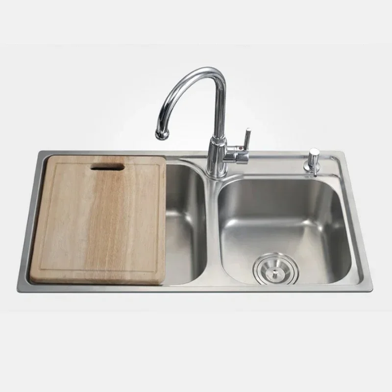 Aço inoxidável Double Bowl Kitchen Sink