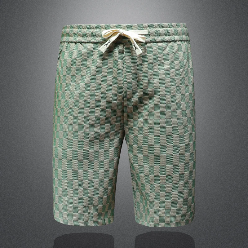 

Модные брендовые мужские шорты в клетку с принтом, лето 2025 г., свободные повседневные шорты с эластичной резинкой на талии, спортивные праздничные пляжные шорты, уличная одежда M-3XL