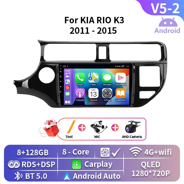 Android 15 autoradio voor KIA K3 RIO 2011 2012 2013 2014 2015 Carplay multimediaspeler stereo navigatie GPS 4G Wifi 2 Din