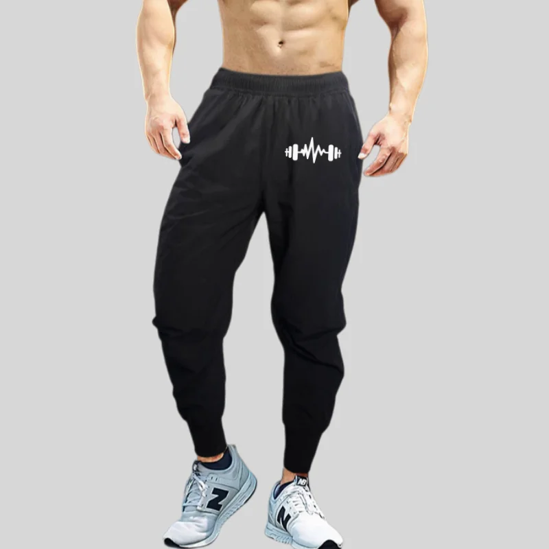 

Classic Modern Men's 100% Cotton Gym Long Pants Elastic Waist Drawstring Soft Sweat-Absorbing Fitness Trousers
