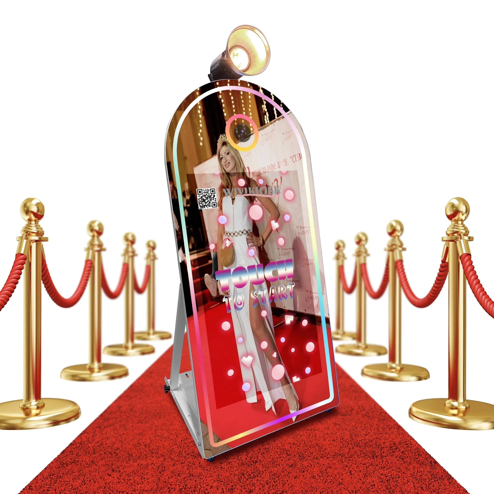 Latest Fashion LED Frame Selfie Magic Photo Mirror Booth for Parties and Beauty Photography